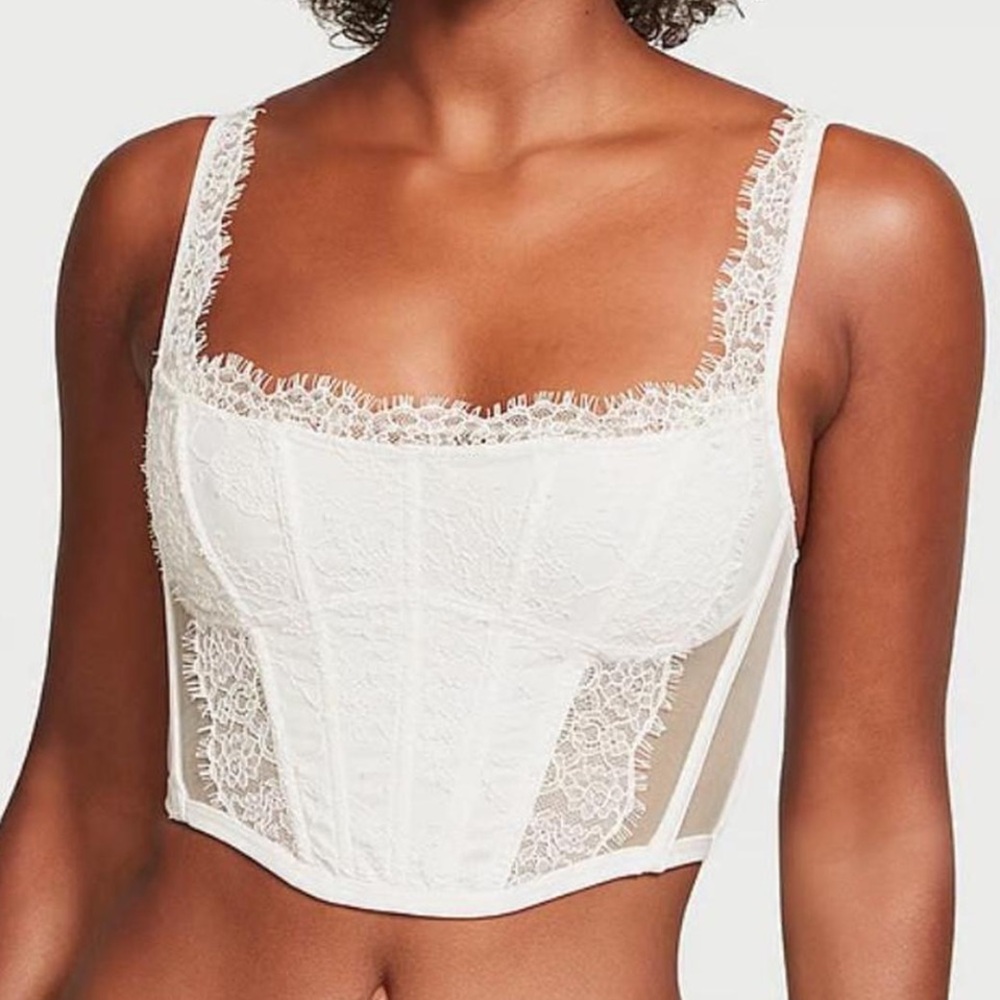 Victorias Secret White Lace Corset Top XS